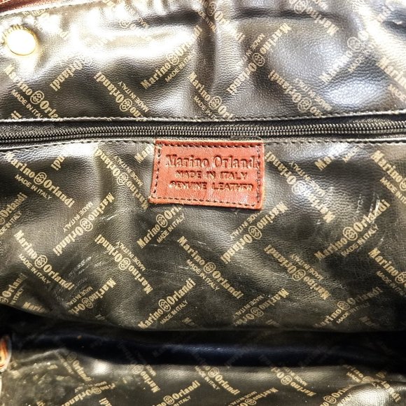 Marino Orlandi Italy Large Brown Leather Purse / Cross Body Bag - Picture 7 of 9